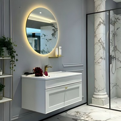 Sade Beyaz Banyo Dolabı